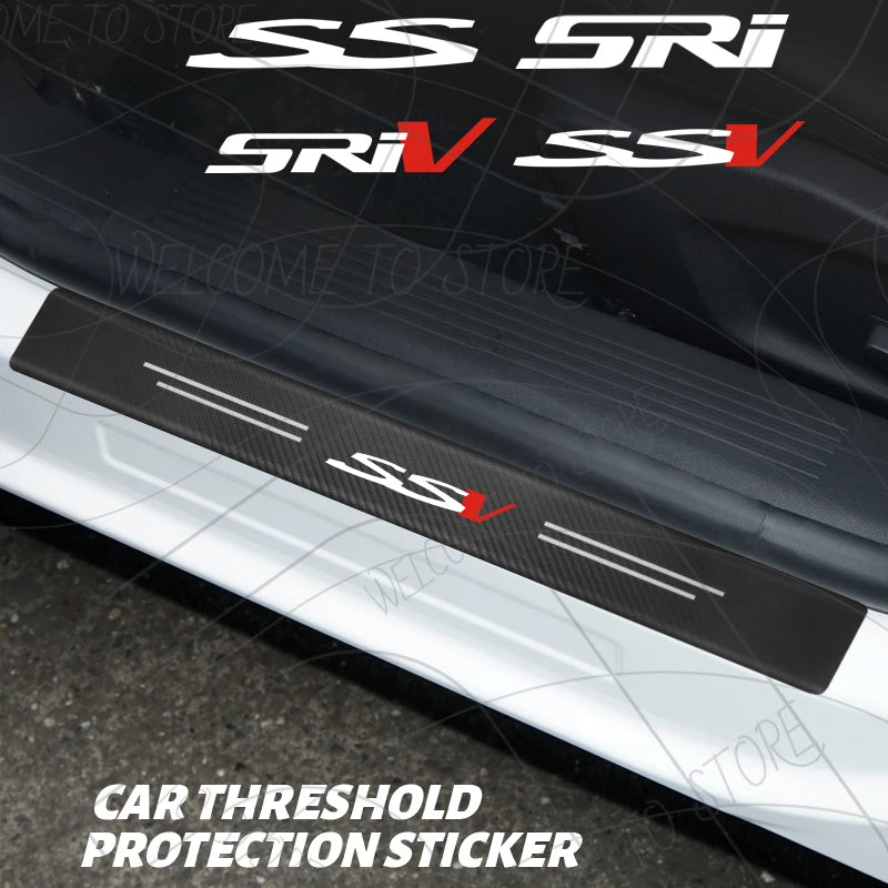 4/5pcs For Holden SS SSV SRI SRIV Logo Clubsport Commodore Carbon Fiber Door Threshold Sill Strip Trim Decals Trunk Car Stickers