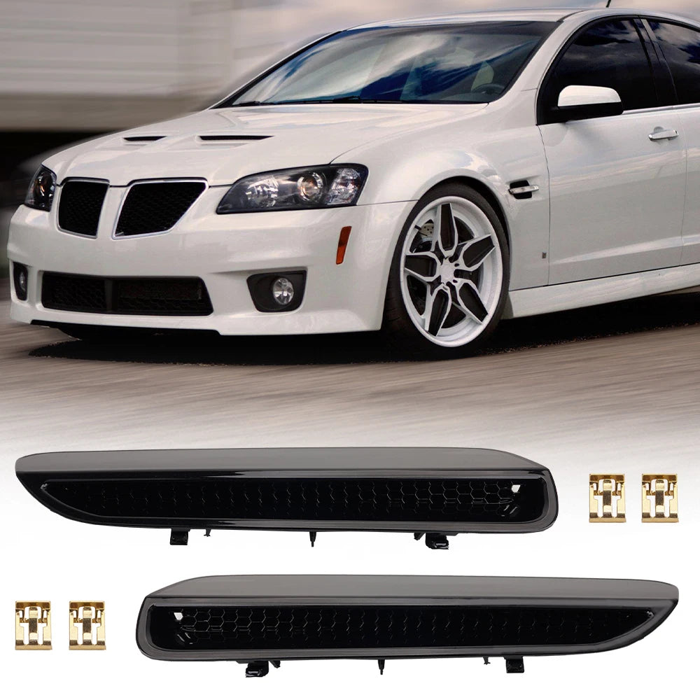 2PCS Hood Shovel Grille Vents For 2008 2009 Pontiac G8 GT GXP Engine Hood Grille Ventilation Opening