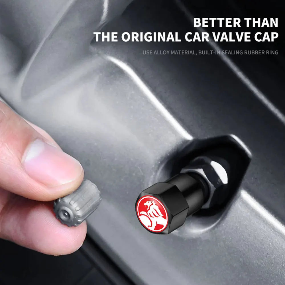 4PCS Universal Car Valve Cap Accessories Wheel Tire Valve Stem Tyre Air Sticker For RIP Holden Shape Car Styling