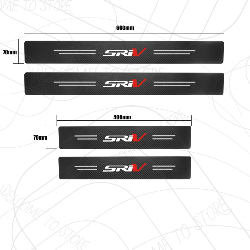 4/5pcs For Holden SS SSV SRI SRIV Logo Clubsport Commodore Carbon Fiber Door Threshold Sill Strip Trim Decals Trunk Car Stickers