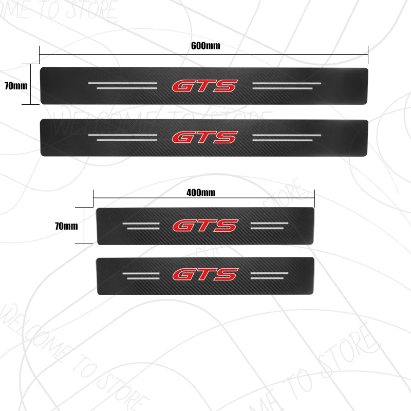 4/5pcs For Holden GTS Gen-F GTO GTSR Logo Cruze Maloo R8 Carbon Fiber Door Threshold Sill Strip Trim Decals Trunk Car Stickers