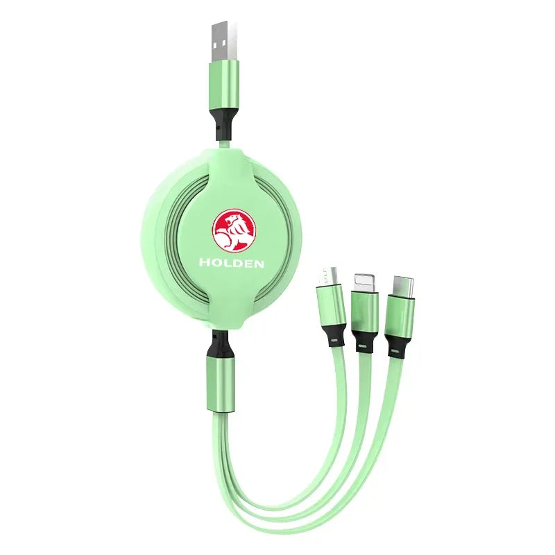 3-in-1 Charging Cable for Apple, Type-C, and Android  For Holden  Astra Commodore Cruze Caprice VZ VT VX VU VY Ve Colorado HSV