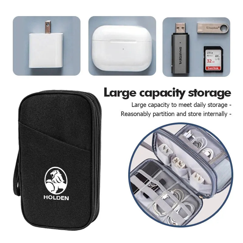 Travel Data Cable Organizer Pouch Carry Case Portable Storage Bag For Holden Captiva Commodor VZ VE Colorado Caprice VT VX VU