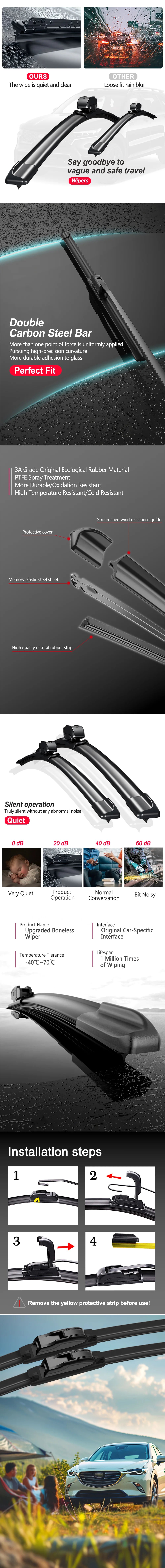 2PCS HD Car Windscreen Wipers for Holden Commodore ZB 2018-2020 Front Windshield Auto Wipers Blade Accessories 2020 2019 2018