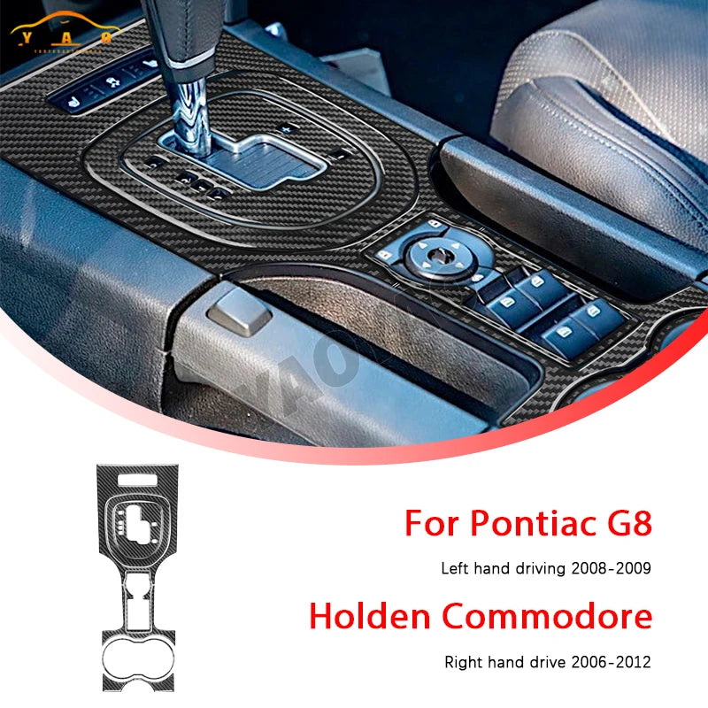 Carbon Fiber For Pontiac G8 2008-2009 For Holden Commodore 2006-2012 Car Gear Shift Cup Holder Panel Cover Sticker Accessories