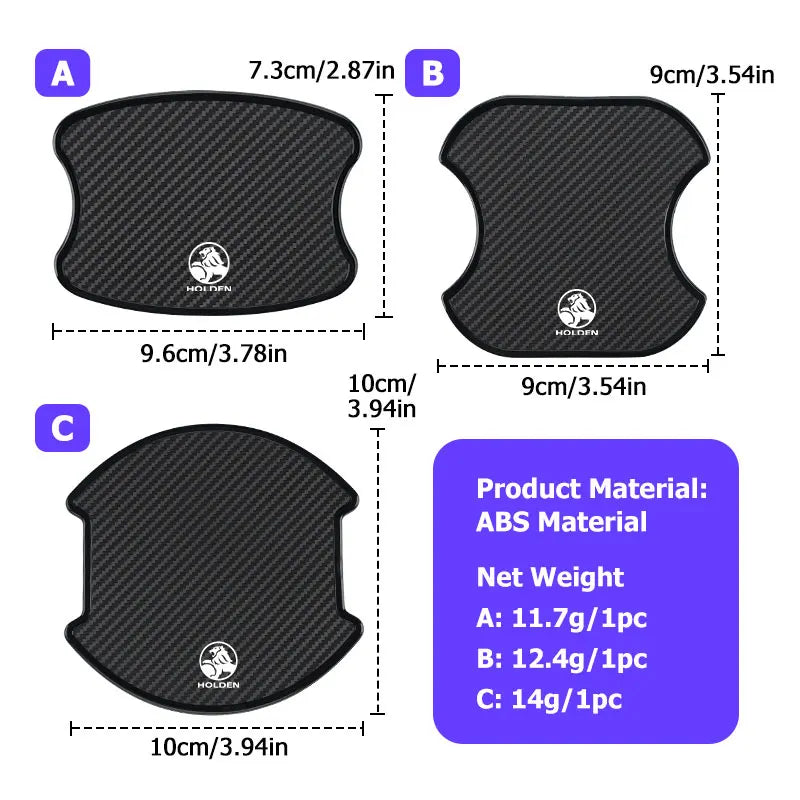 4pcs Car Door Handle Bowl Sticker Protector Anti-collision Strip For Holden HSV Commodore VT VX VU VY VZ VE