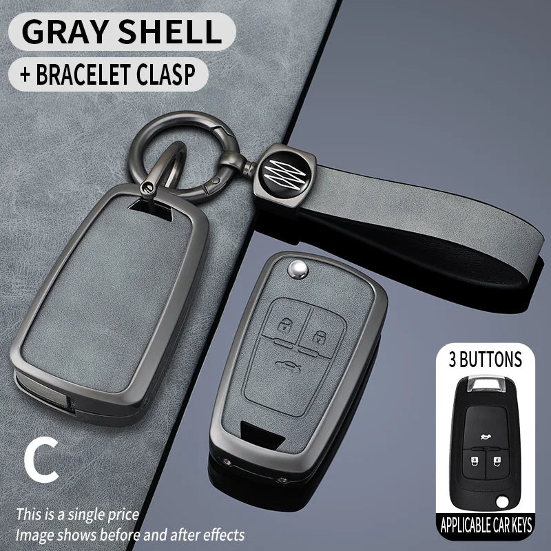 For Chevrolet Car Key Fob for Chevrolet Chevy Cruze Malibu Camaro Aveo Equinox Impala Sonic 3 4 5 Buttons Metal Key Case Cover