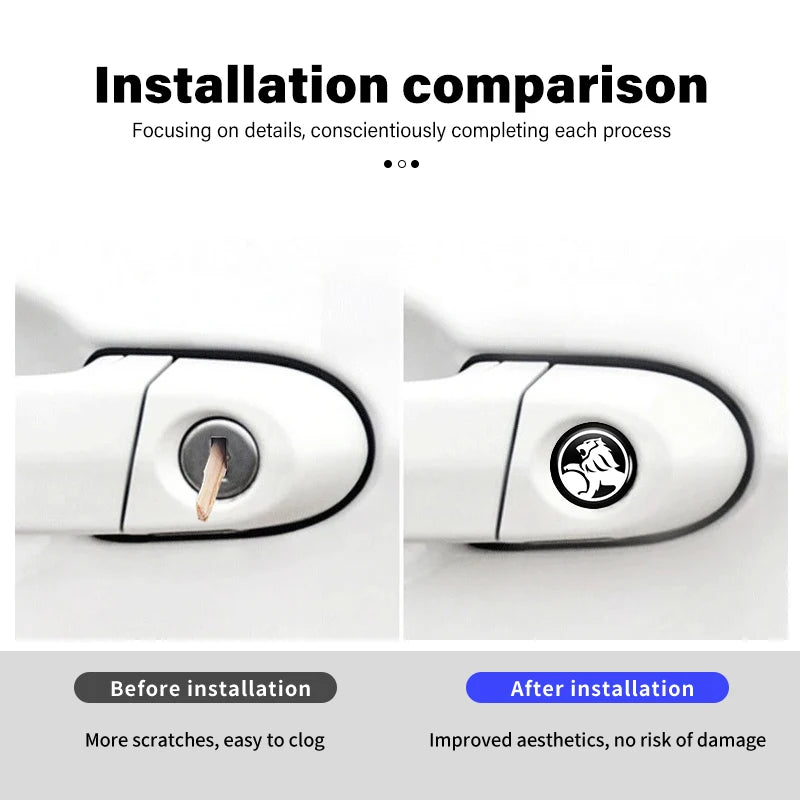 8pcs Car Door Keyhole Sticker Lock Protector Anti-blocking Decal For Holden Captiva Commodor VZ VE Colorado Caprice VT VX VU