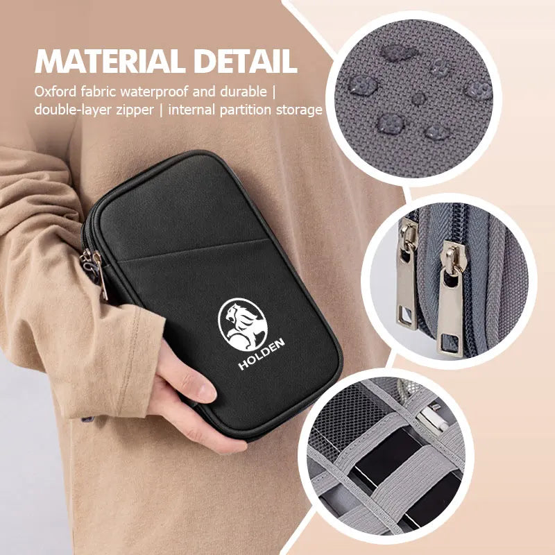 Travel Data Cable Organizer Pouch Carry Case Portable Storage Bag For Holden Captiva Commodor VZ VE Colorado Caprice VT VX VU