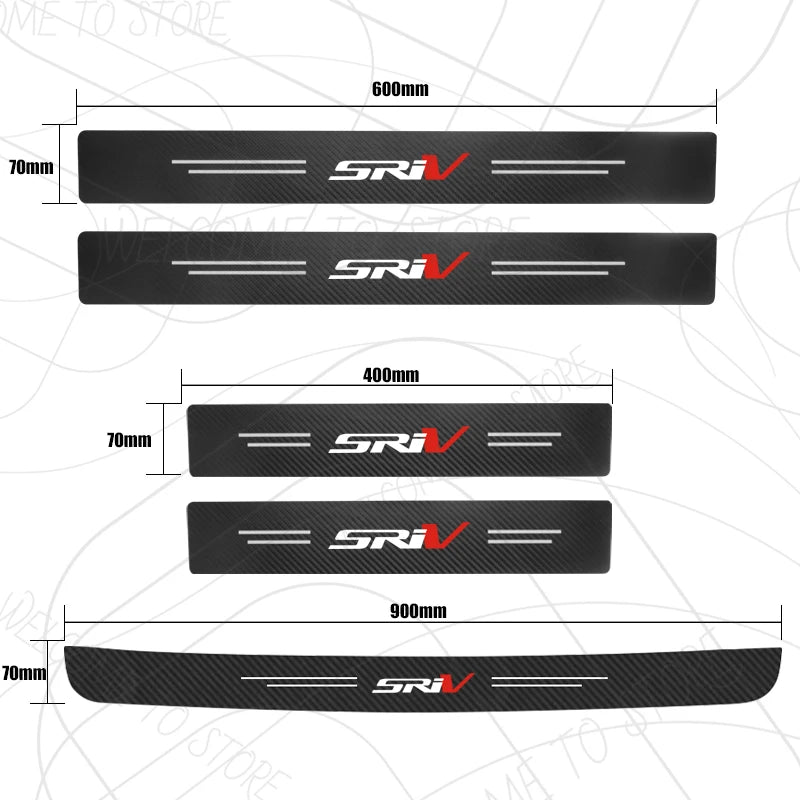 4/5pcs For Holden SS SSV SRI SRIV Logo Clubsport Commodore Carbon Fiber Door Threshold Sill Strip Trim Decals Trunk Car Stickers