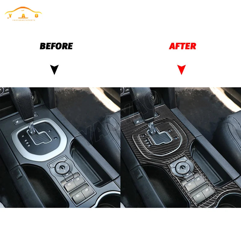 Carbon Fiber For Pontiac G8 2008-2009 For Holden Commodore 2006-2012 Car Gear Shift Cup Holder Panel Cover Sticker Accessories