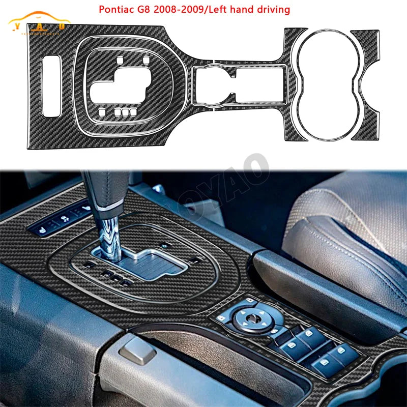 Carbon Fiber For Pontiac G8 2008-2009 For Holden Commodore 2006-2012 Car Gear Shift Cup Holder Panel Cover Sticker Accessories