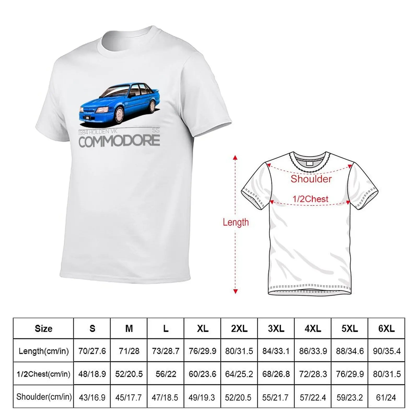 - 1984 Commodore VK 100 shirt t percent cotton 'Peter Classics for T-Shirt anime man Brock' SS Automotive tshirt Holden Edition