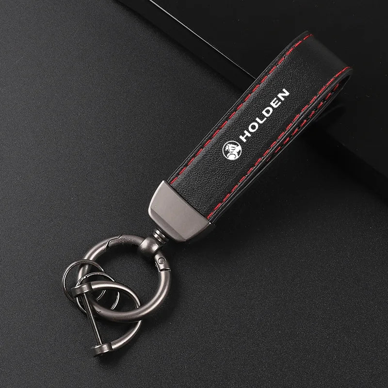 Deluxe Leather Keychain with Car Badge Keychain Pendant For Holden Astra Commodore Cruze Monaro Trailblazer
