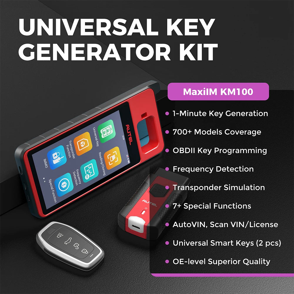 Autel MaxiIM KM100 KM100E Universal Key Generator Kit Lifetime Free Update AutoVIN All Key Lost PK IM508S Built-in APB112
