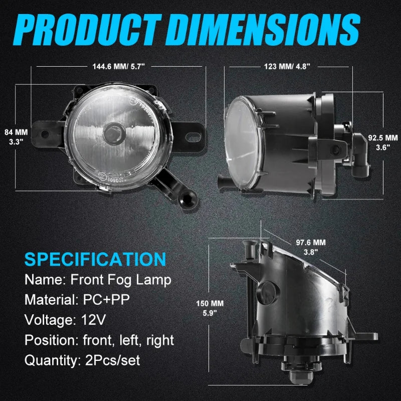 1pair Car Front Bumper Amber LED Fog Light Driving Lamp for Holden Commodore VE S2 SS SSV SV6