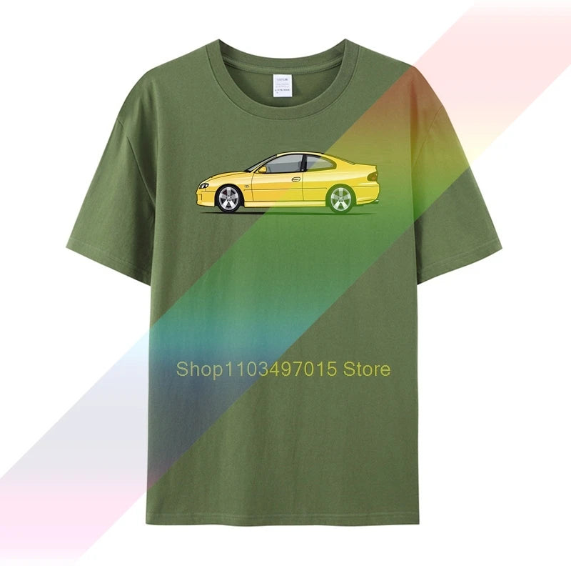 holden monaro vz cv8 yellow crisis on mars man's t-shirt car moto tee clothes