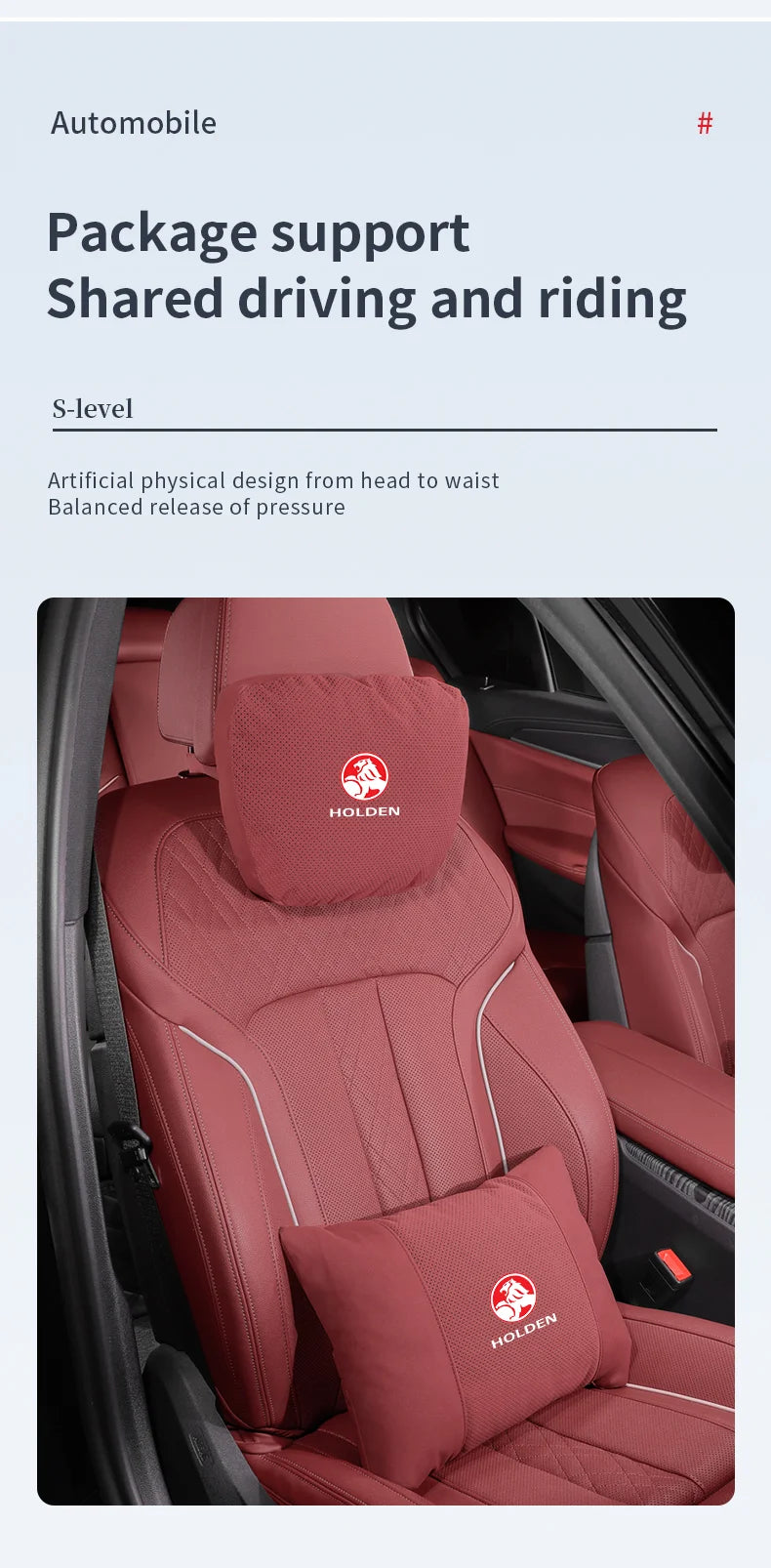 For Holden Commodore Monaro Trailblazer Badge Emblem Colorado Captiva Car Headrest Neck Support Seat Lumbar Cushion Neck Pillow