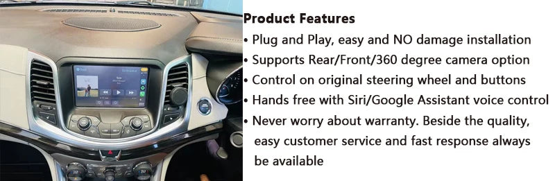 kSmart auto Wireless CarPlay AndroidAuto Retrofit for Holden Commodore VF1 VF2 MyLink system Support OEM Microphone