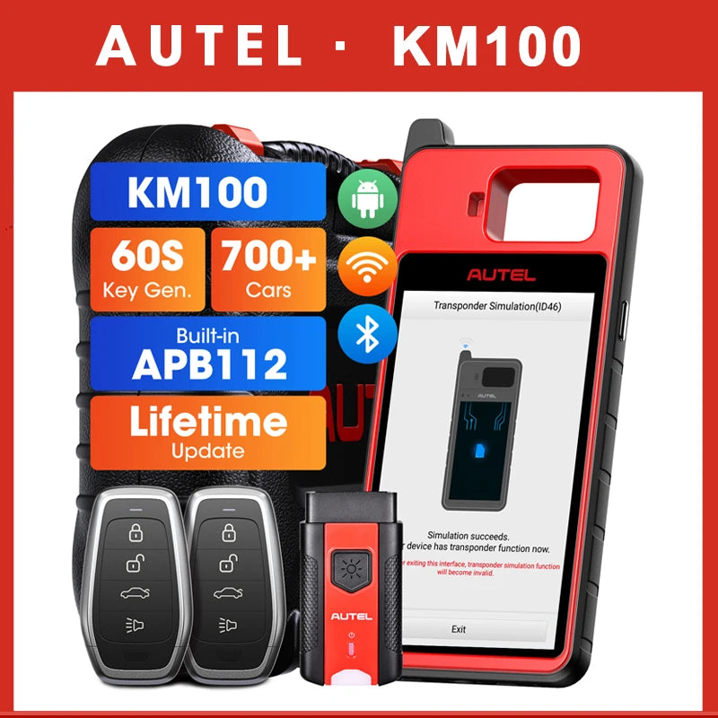 Autel MaxiIM KM100 KM100E Universal Key Generator Kit Lifetime Free Update AutoVIN All Key Lost PK IM508S Built-in APB112