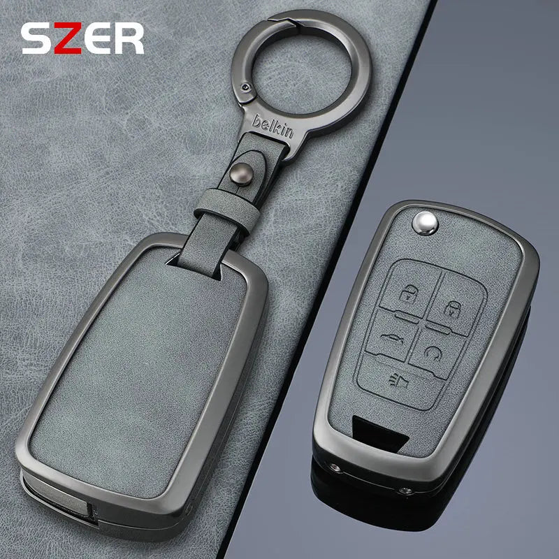 For Chevrolet Car Key Fob for Chevrolet Chevy Cruze Malibu Camaro Aveo Equinox Impala Sonic 3 4 5 Buttons Metal Key Case Cover