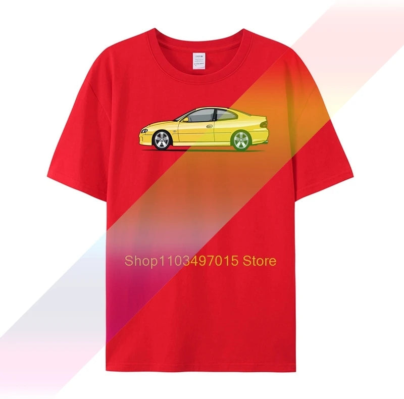 holden monaro vz cv8 yellow crisis on mars man's t-shirt car moto tee clothes