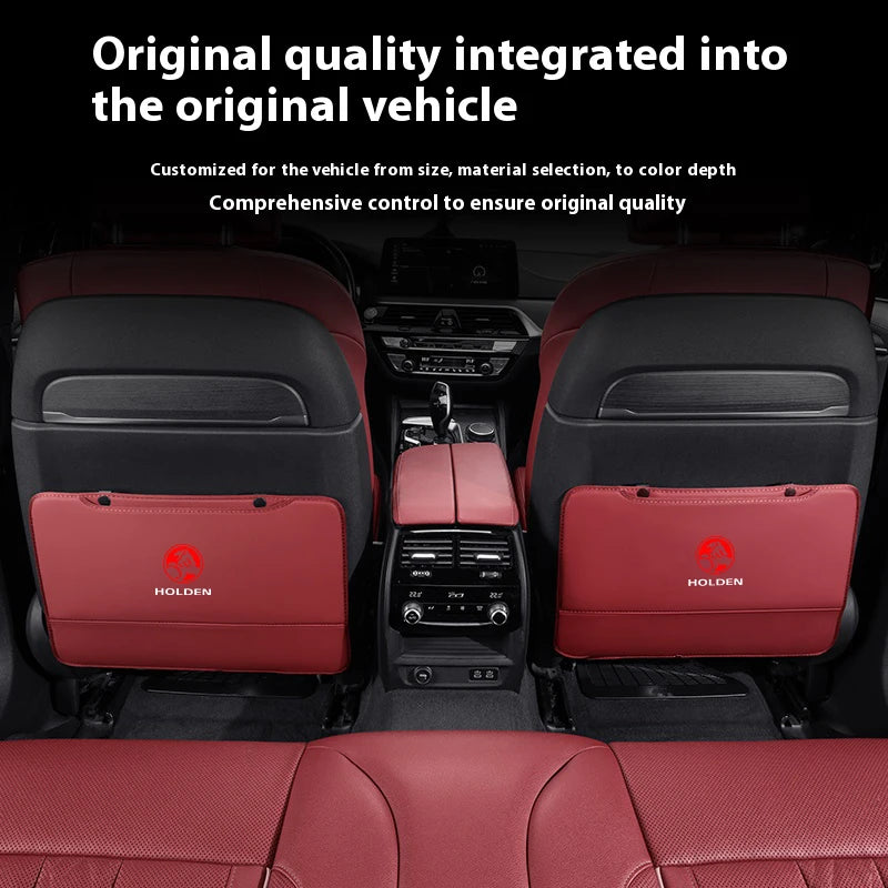 Car Seat Back Protection Anti-Kick Pad Rear Seat Storage Bag For Holden Commodore Monaro Trailblazer Badge Emblem Colorado