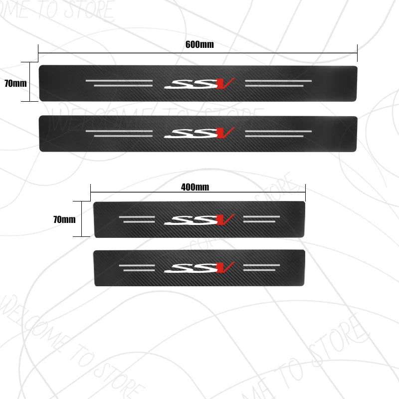 4/5pcs For Holden SS SSV SRI SRIV Logo Clubsport Commodore Carbon Fiber Door Threshold Sill Strip Trim Decals Trunk Car Stickers